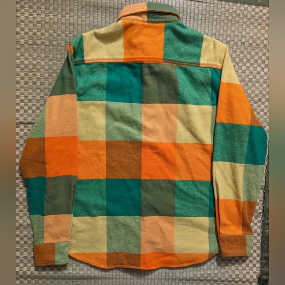 Noah NYC Big Check Flannel CPO Shirt Men's Size Large Made in Portugal - Picture 2 of 6